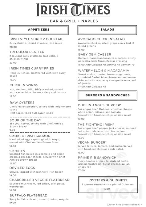 irish bar in naples florida|Menu .